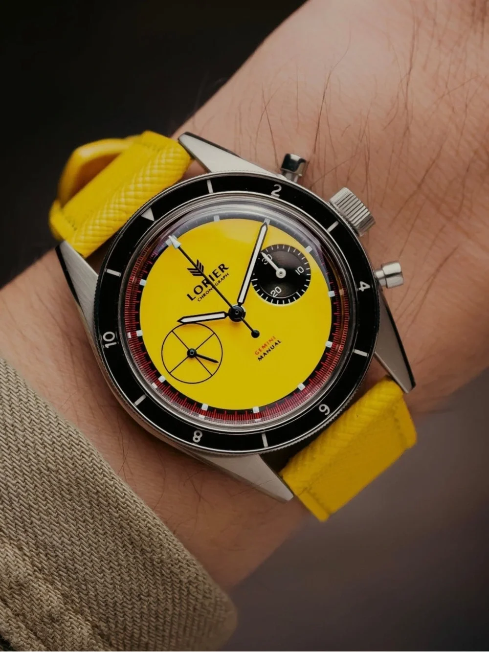 Lorier Gemini SII Racer Yellow Dial Chronograph Special Edition Full Set